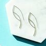 Ellipse Rose/Gold Plated Sterling Silver Drop Earrings, thumbnail 6 of 8