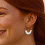 Circular Sterling Silver Geometric Hoop Earrings, thumbnail 2 of 5