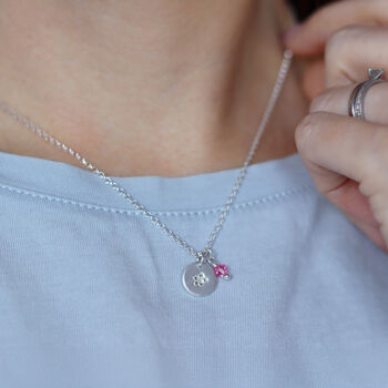 Sterling Silver Birthstone Pendant Necklace, 7 of 12