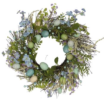 Floral Easter Wreath Trimmed With Eggs, 2 of 2