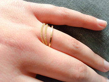 Solid Gold Slim Ring With Chain Detail, 3 of 8