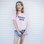 Biscuit Club Women’s Slogan T Shirt In Pastel Pink, thumbnail 2 of 3