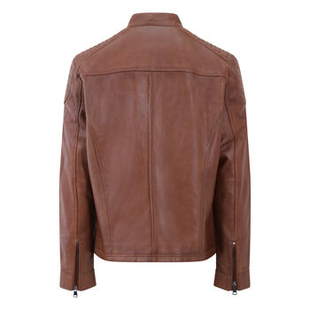 Men's Luxury Leather Biker Jacket, 5 of 11