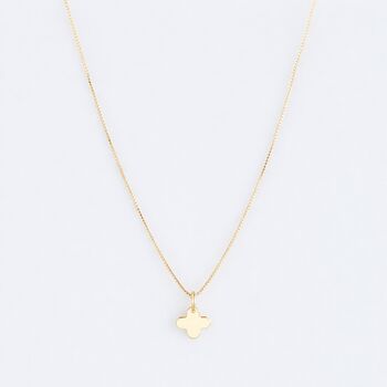 Gold Plated Clover Charm Necklace, 2 of 3
