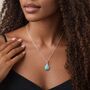 Personalised Sterling Silver Teardrop Turquoise Pendant Necklace, thumbnail 4 of 8