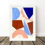 Blue And Brown Abstract Geometric Shapes Art Print, thumbnail 9 of 12