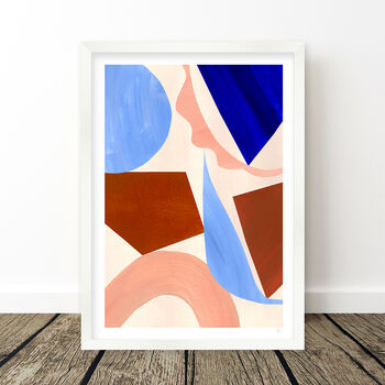 Blue And Brown Abstract Geometric Shapes Art Print, 9 of 12