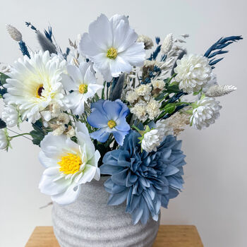 Blue And White Artificial Flower Arrangement, 3 of 6