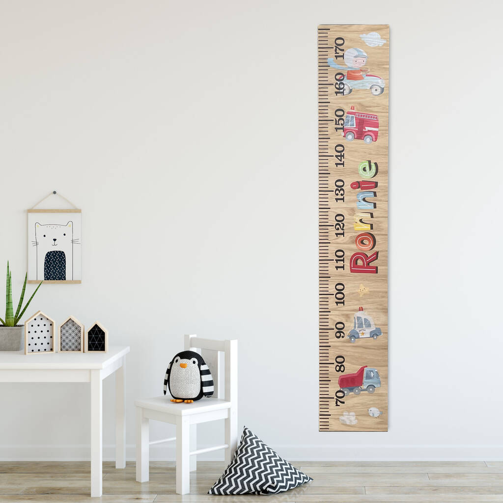 Personalised Cute Car Height Chart, 1 of 4