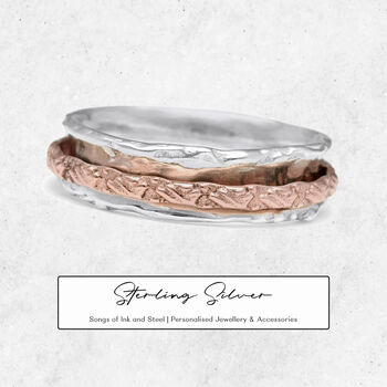 Personalised Copper Spinner Ring In Sterling Silver, 8 of 12