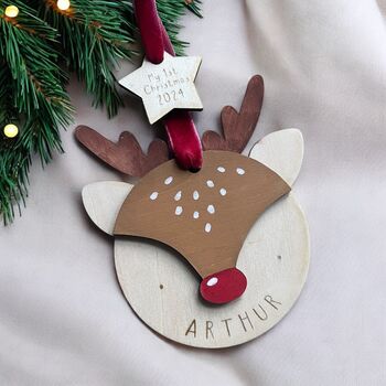 Hand Painted Personalised Christmas Decoration | Bear, 7 of 8