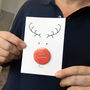 Rudolph Reindeer Christmas Badge Card, thumbnail 2 of 2