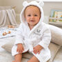Personalised Child's Panda Dressing Gown In White, thumbnail 2 of 6