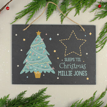 Personalised Christmas Countdown Slate Sign, 2 of 5