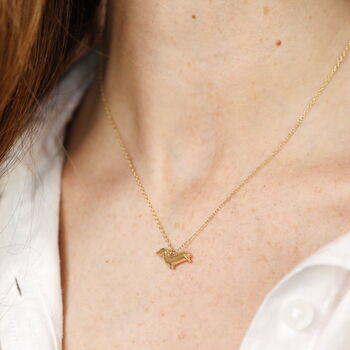 Sterling Silver Sausage Dog Pendant Necklace, 2 of 6