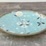Turquoise Sakura / Cherry Blossom Flower Patterned Plate, 19.5cm, thumbnail 3 of 3