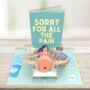 Birthing Mum 3D Pop Up Funny Baby Card, thumbnail 1 of 8