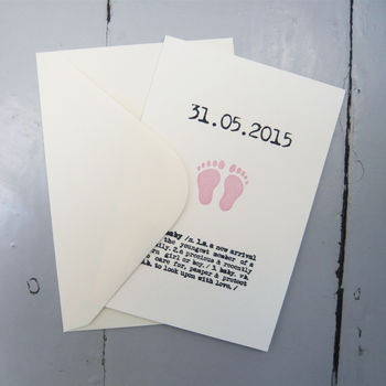 Personalised New Baby Date Card, 4 of 6