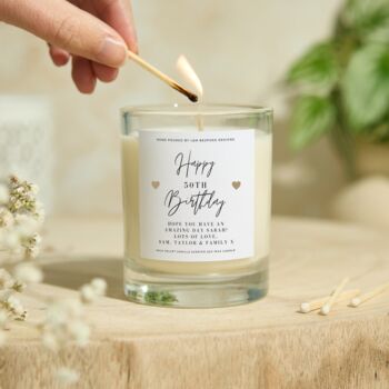 50th Birthday Gift Personalised 50th Candle Gift Set, 2 of 8