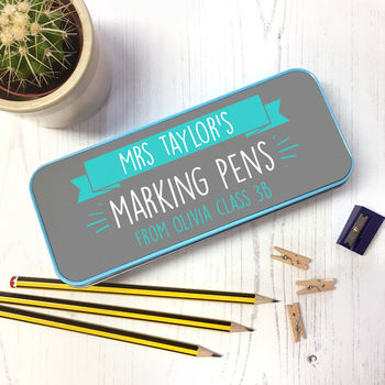 Personalised Marking Pens Tin Case Teachers Gift, 2 of 9