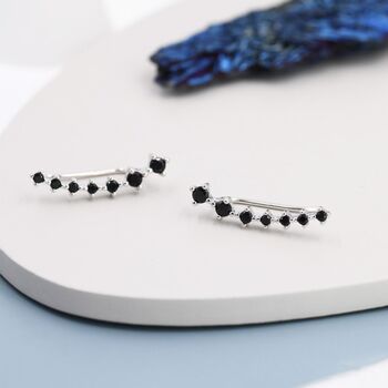 Black And Gold Ear Crawlers In Sterling Silver, 7 of 12