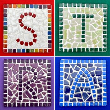 Childrens Personalised Mosaic Coaster Craft Kit, 2 of 2