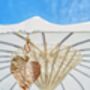 Handmade Balinese Garden Parasol – White Cotton, thumbnail 2 of 4