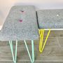 Harris Tweed Bench With Colour Pop Hairpin Legs, thumbnail 4 of 8
