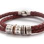 Men's Leather And Silver Story Bracelet, thumbnail 4 of 10