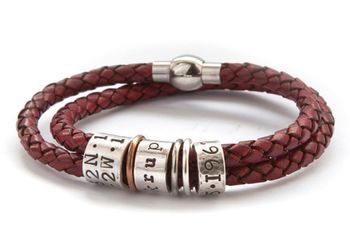 Men's Leather And Silver Story Bracelet, 4 of 10
