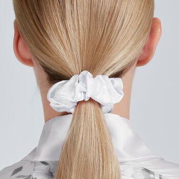Silk Scrunchie Gift Box Hair Scrunchie Ponytail Holder Hairband Mulberry Silk Satin Luxurious Bridal White Hair Tie Multi Pack, 2 of 5