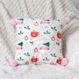 Square Sugarplum Fun Christmas Print Cushion, thumbnail 1 of 3