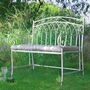 Cream Iron Arched Back Garden Bench, thumbnail 3 of 8