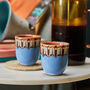 Set Of Two Ceramic Espresso Cups In Sky Blue, thumbnail 1 of 3