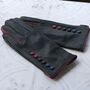 Soft Black Leather Gloves With Colour Detail, thumbnail 4 of 9