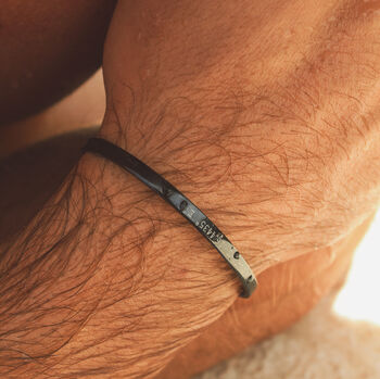 Black Personalised Cuff Bracelet, 4 of 10