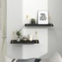 Set Of Two Black Wall Mounted Shelves With Brackets, thumbnail 5 of 8