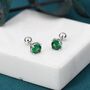 Emerald Green Cz Screw Back Earrings, thumbnail 6 of 11