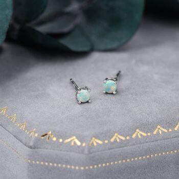 Mint Green Opal Stud Earrings, 3 of 12