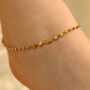 Golden Brass Beaded Slim Foot Indian Payal Anklet, thumbnail 3 of 4