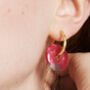 Kendric Jade Gold Plated Silver Hoop Earrings Large, thumbnail 2 of 6