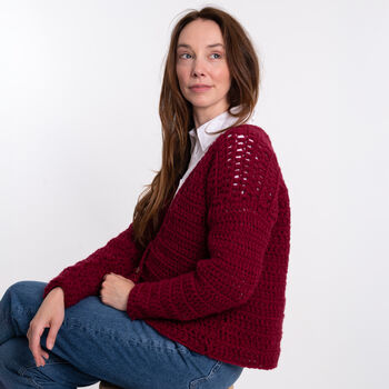 Easy V Neck Cardigan Crochet Kit, 5 of 9