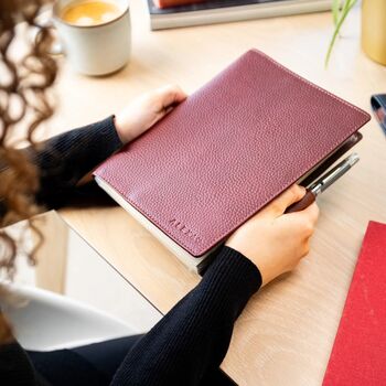 Personalised Premium Leather Refillable A5 Diary With Pen Holder Christmas Gift For Him Or Her, 2 of 11