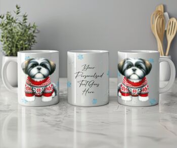 Personalised Shih Tzu In Christmas Jumper Mug B, 2 of 2
