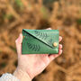 Botanical Green Italian Leather Wallet, thumbnail 1 of 5