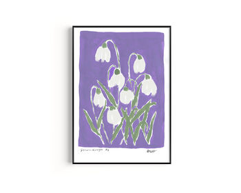 Snowdrops Hand Painted Art Print, 5 of 6