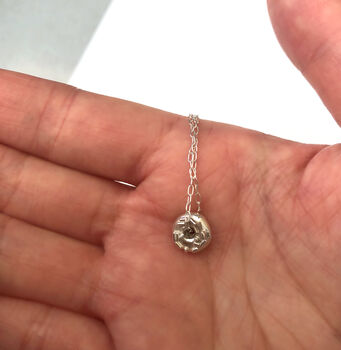 Thank You Teacher Sterling Silver Mini Doughnut Necklace, 11 of 12