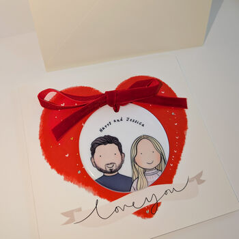 Personalised Valentine’s Day Card With Ceramic Portrait Keepsake, 3 of 4
