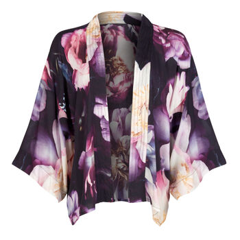Dreamy Peonies Art Print Kimono Top, 3 of 6
