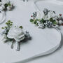 Floral Wedding Buttonhole In Silver, thumbnail 6 of 10